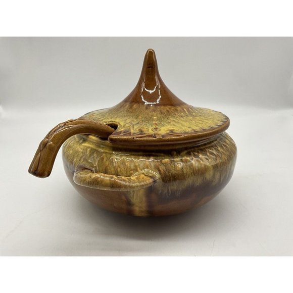 Marcia of California Pottery Vintage USA Drip Glazed Soup Tureen MCM Serveware - Picture 9 of 16